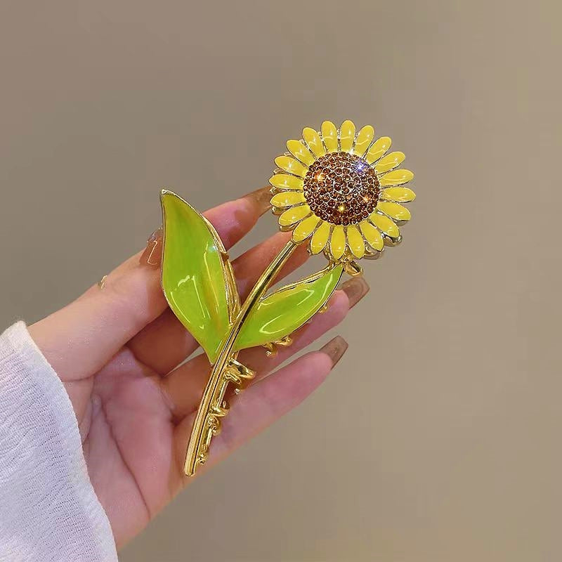 14K Gold-Plated Sunflower Hair Clip