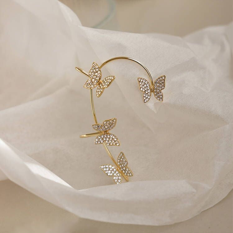 14K Gold-plated Butterfly Ear Cuffs (1PCS)