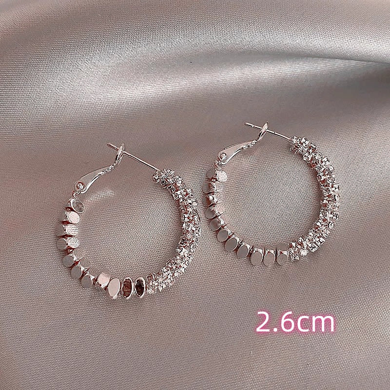 14K Gold-plated Diamond Hoop Earrings