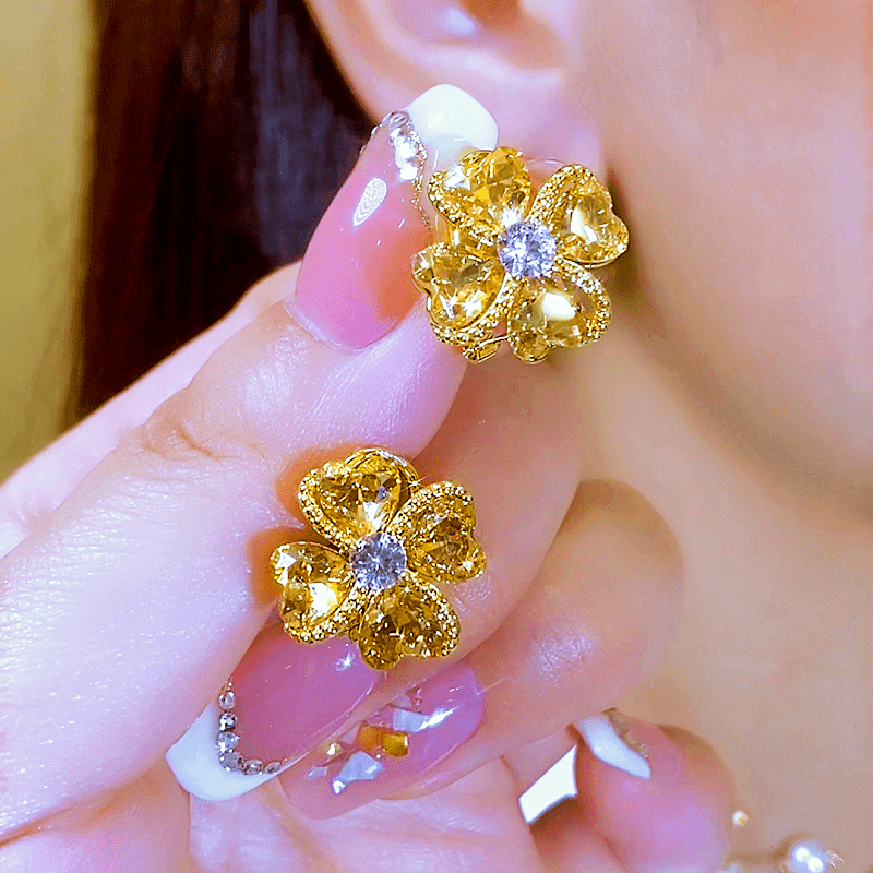 14K Gold-plated Flower Earrings