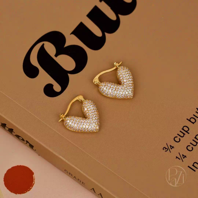 14K Gold-plated Heart-Design Earrings