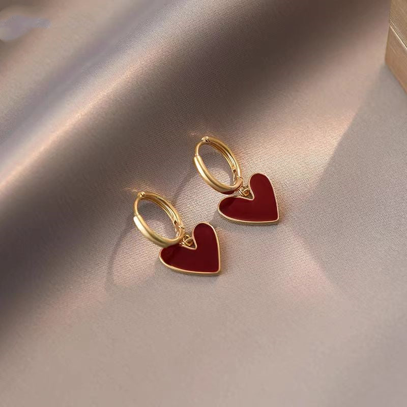 14K Gold-plated Heart-Design Earrings