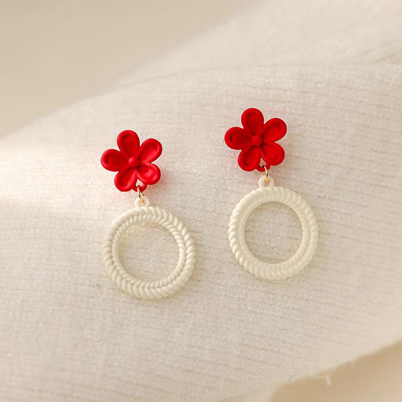 14K Gold Plated Christmas Flower Earrings