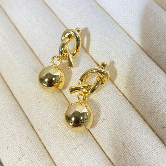 14K Gold-plated Gold Ball Earrings