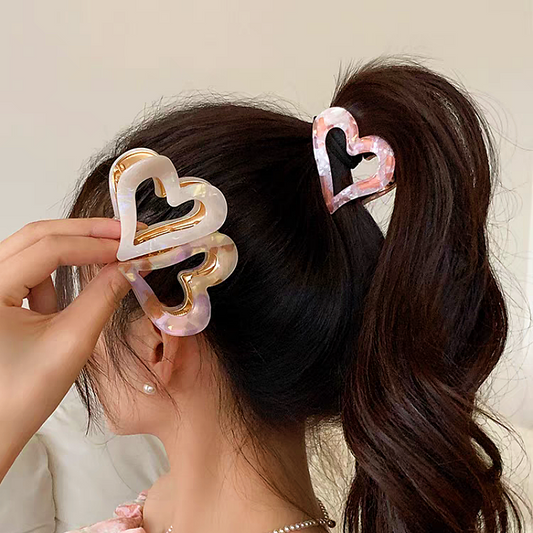 14K gold-plated Heart-Design Hair Clips