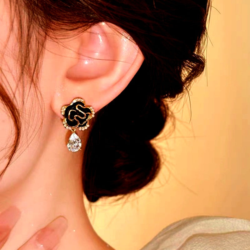 14k Gold-Plated Elegant Camellia Stud Earrings