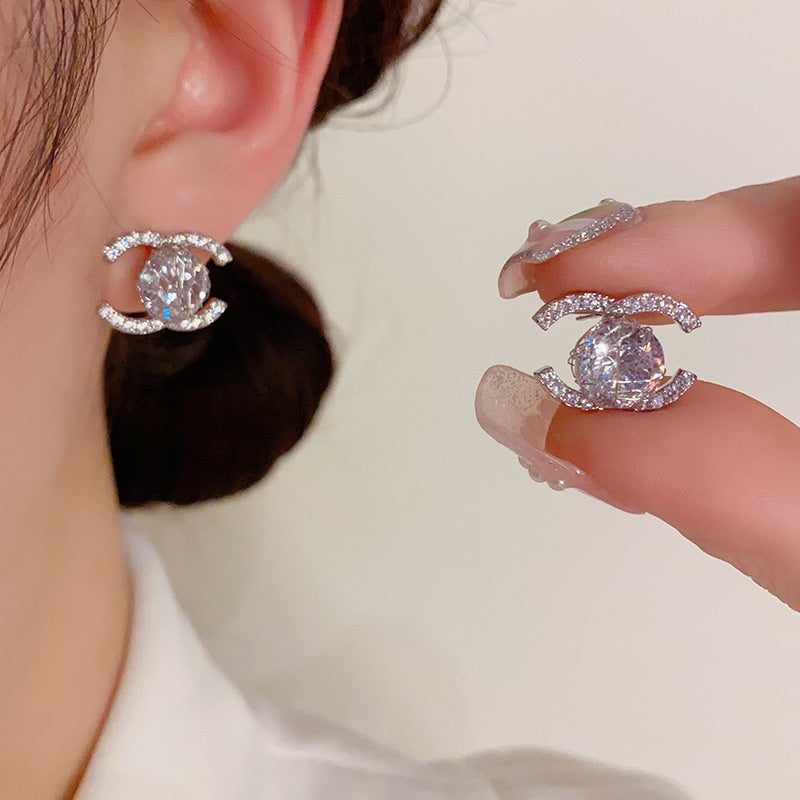 14k Gold-Plated Elegant Zircon Stud Earrings