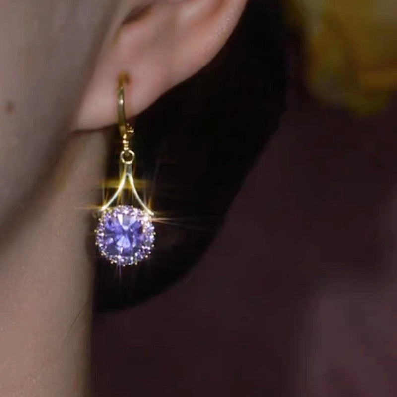 14k Gold-Plated Exquisite Crystal Earrings