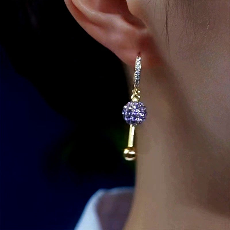 14k Gold-Plated Exquisite Diamond Ball Earrings