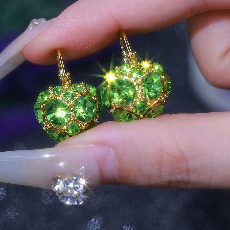 14K Gold-plated Crystal Basket Earrings