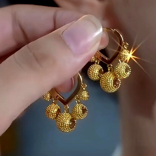 14K Gold-Plated Diamond Durian Tassel Earrings