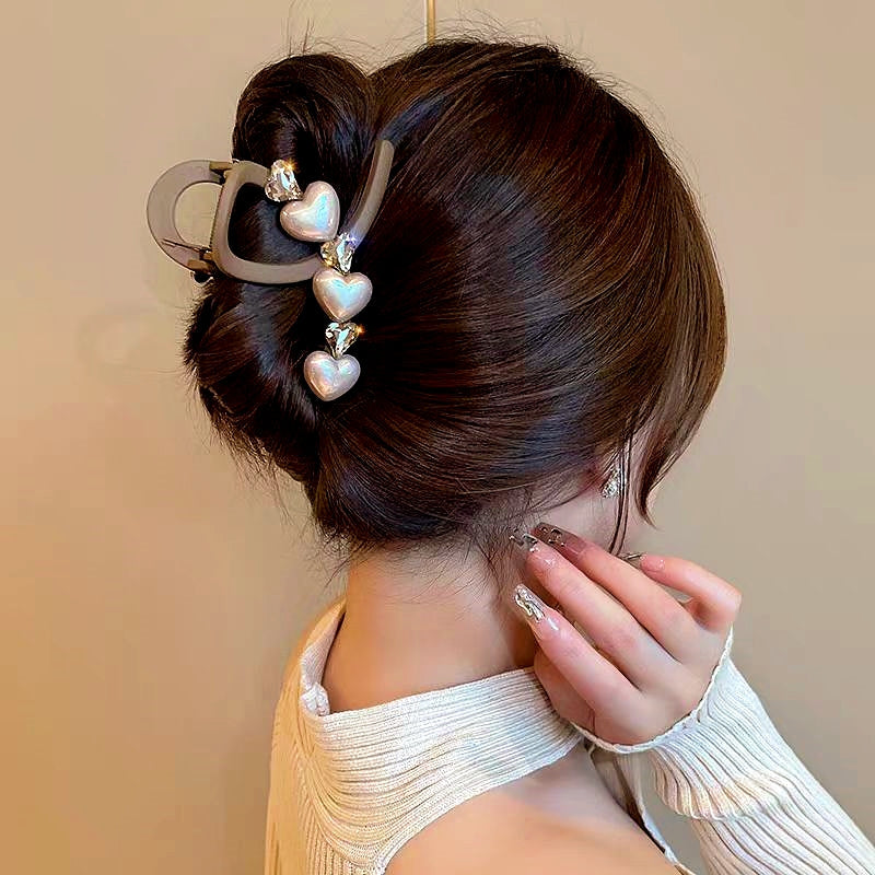 Elegant Brown Pearl Rhinestone Hair Clips