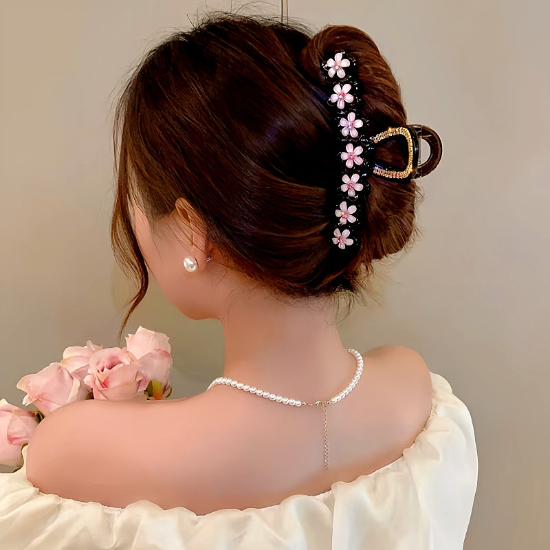 Elegant Diamond Flower Hair Clips