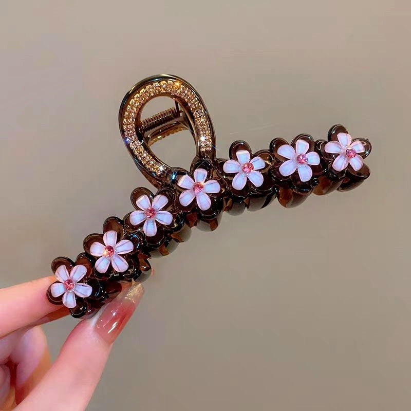 Elegant Diamond Flower Hair Clips