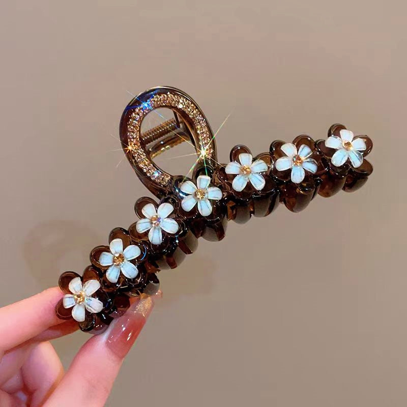 Elegant Diamond Flower Hair Clips