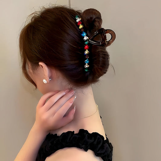 Elegant Dopamine Colored Love Acrylic Hair Clip