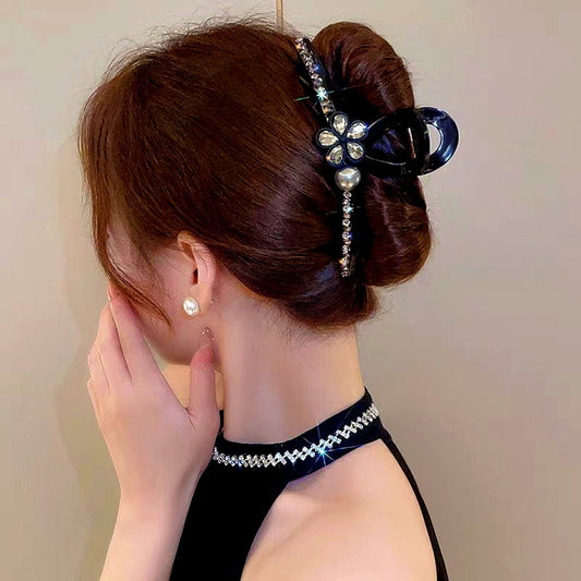 Elegant Rhinestone Flower Hair Clip