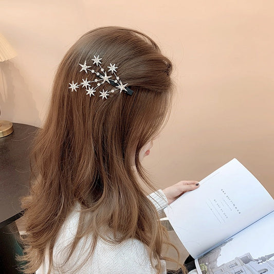 Sparkling Diamond Pentagram Branch Hairpin