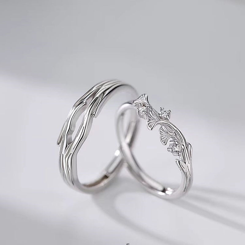 Sterling Silver Adjustable Couple Rings