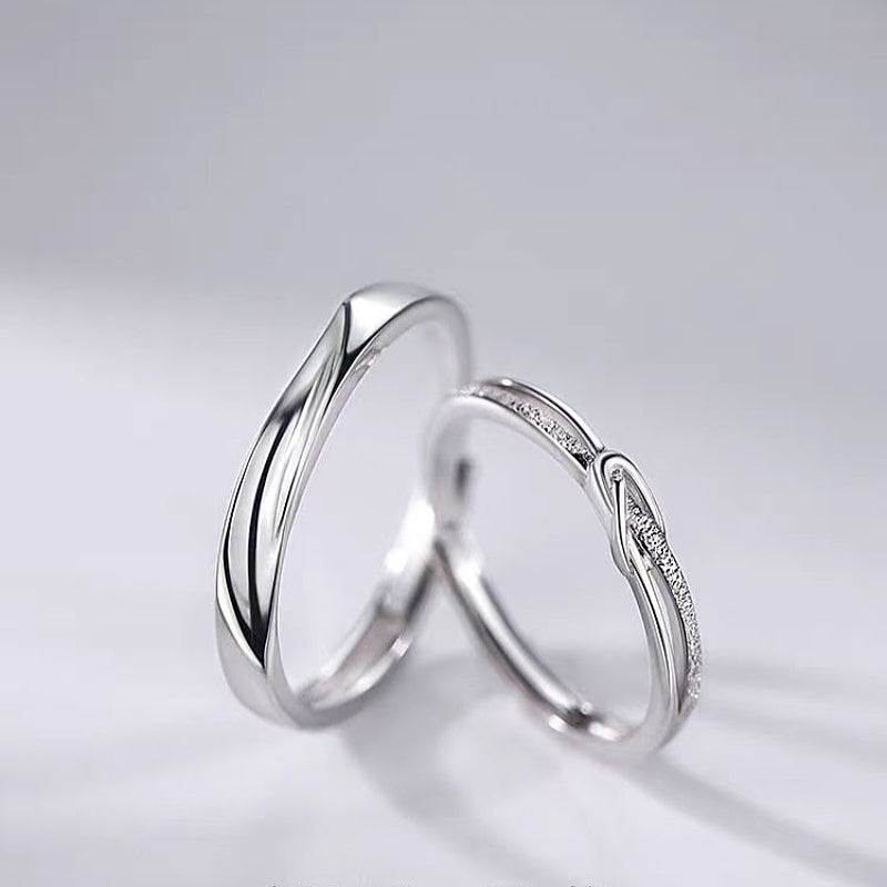 Sterling Silver Adjustable Couple Rings