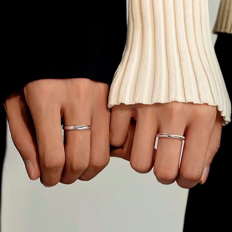 Sterling Silver Adjustable Couple Rings