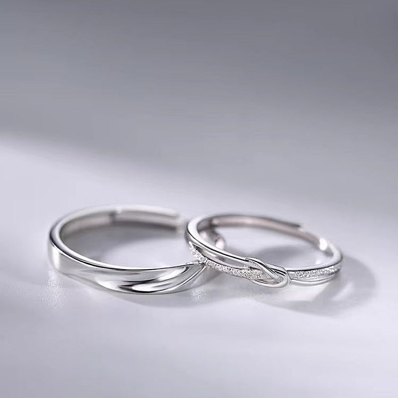 Sterling Silver Adjustable Couple Rings