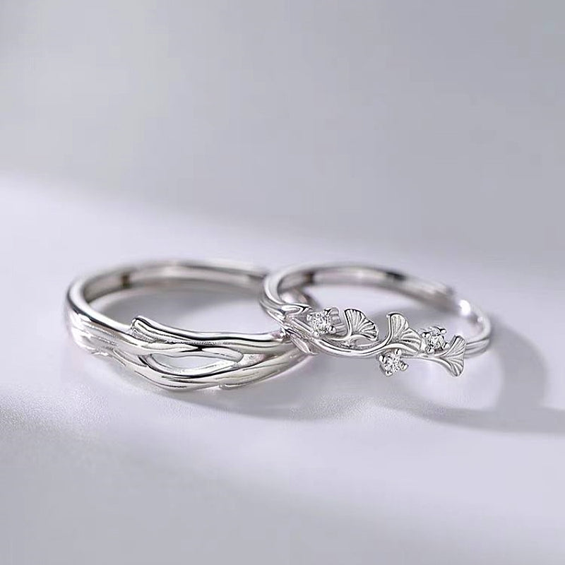 Sterling Silver Adjustable Couple Rings