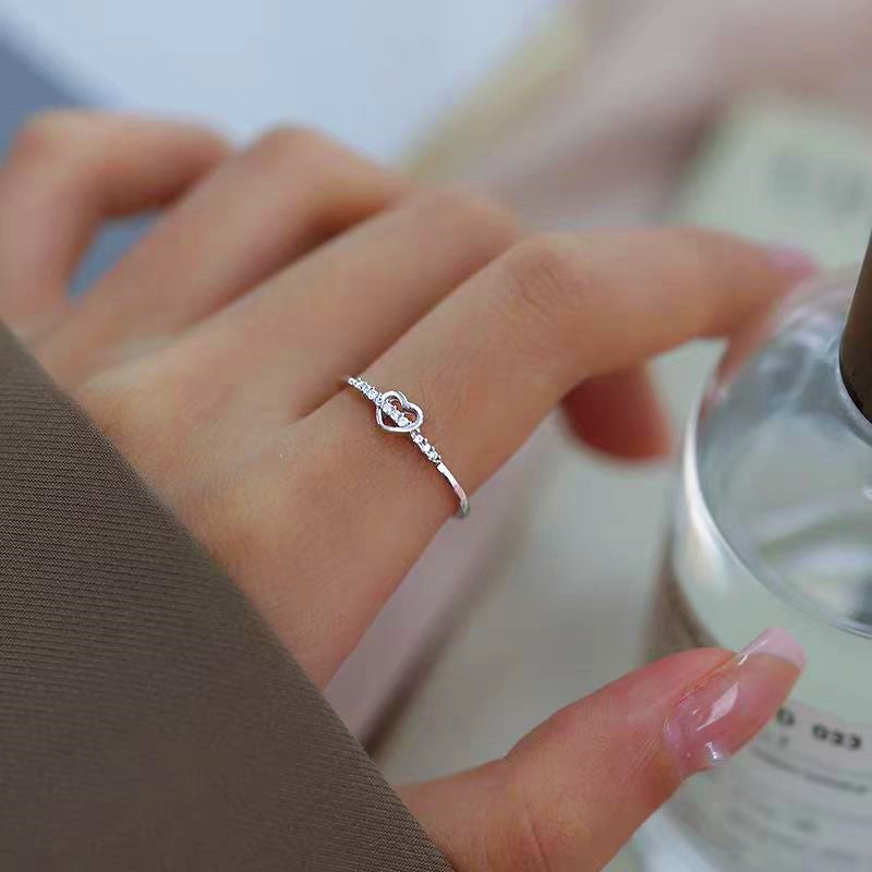 Sterling Silver Adjustable Heart Rings