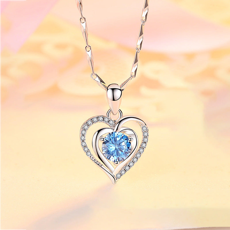 Sterling Silver Bling Heart-Design Necklaces