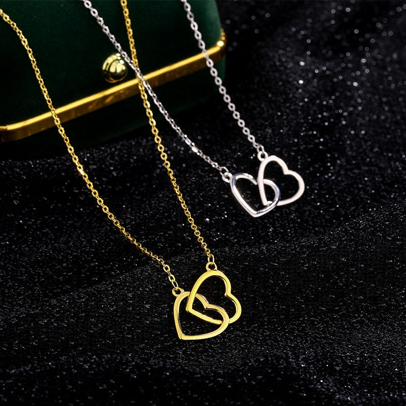 Sterling Silver Double Heart Necklaces