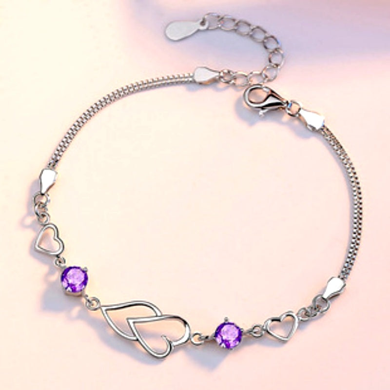 Sterling Silver Heart-Design Bracelets