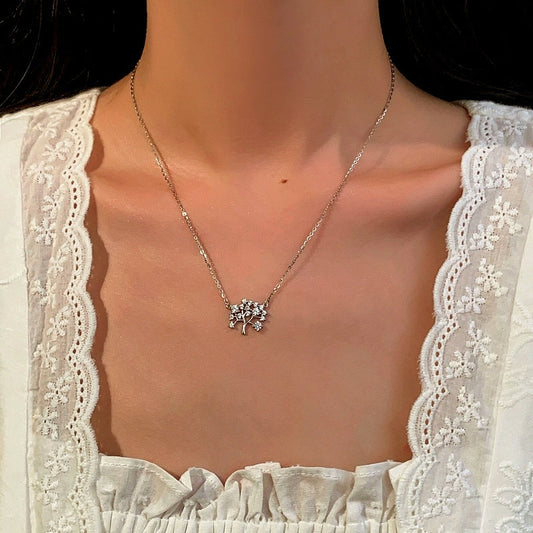 Sterling Silver Luxury Diamond Wishing Tree Necklace