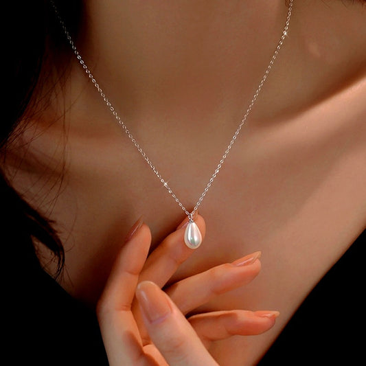 Sterling Silver Luxury Water Drop Pearl Necklaces