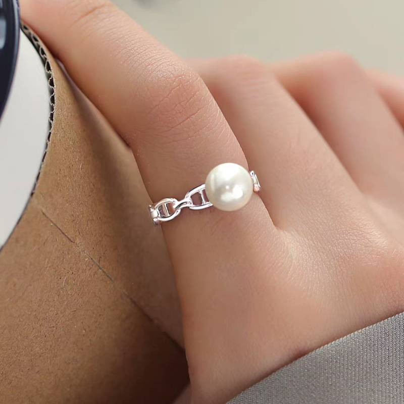 Sterling Silver Pearl Rings