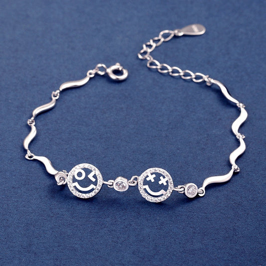 Sterling Silver Smile Diamond Bracelets