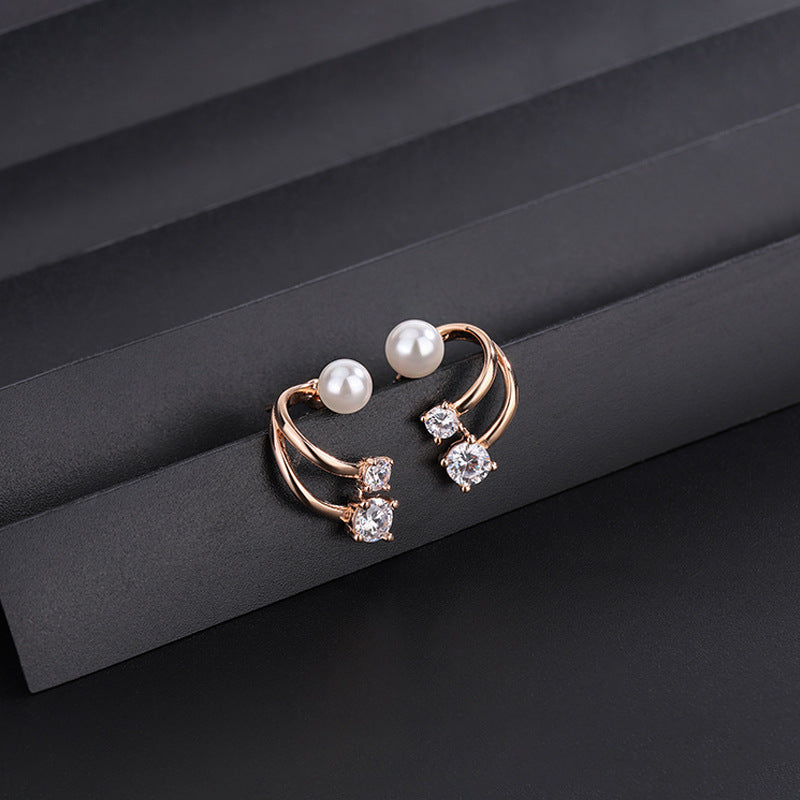 Sterling Silver Two-Piece Pearl Stud Earrings