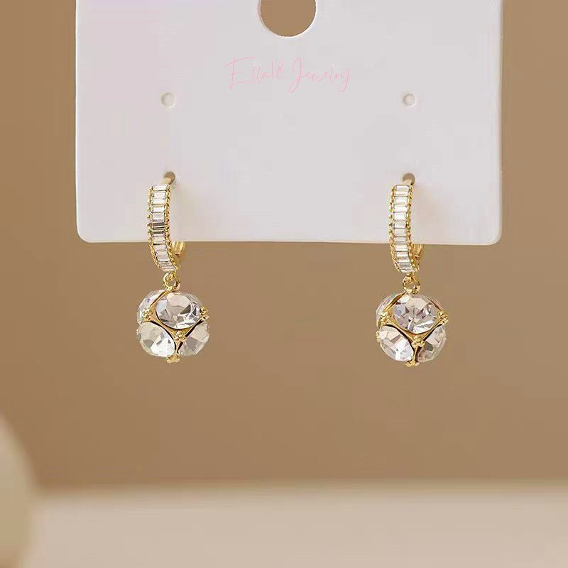 Sterling Silver White Diamond Earrings