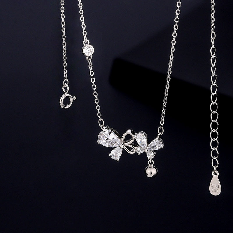 Sterling Silver Zircon Bairy Butterfly Necklace