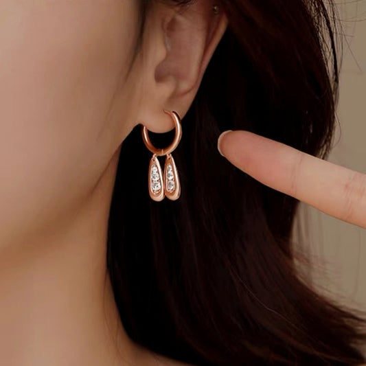 Sterling Silver Zircon Rabbit Earrings