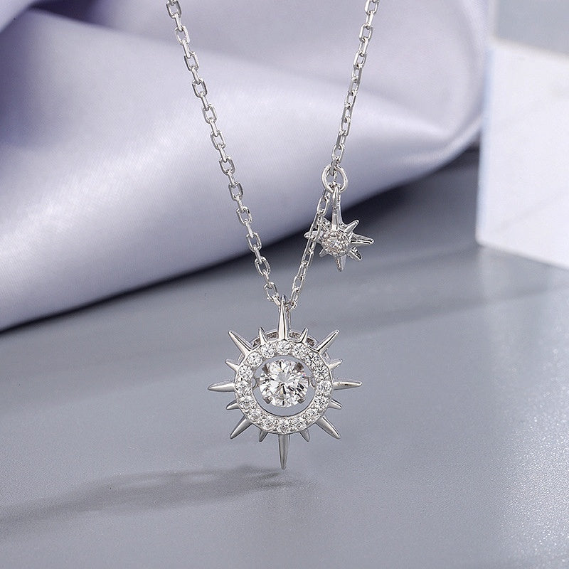 Sterling Silver Zircon Sun Necklaces