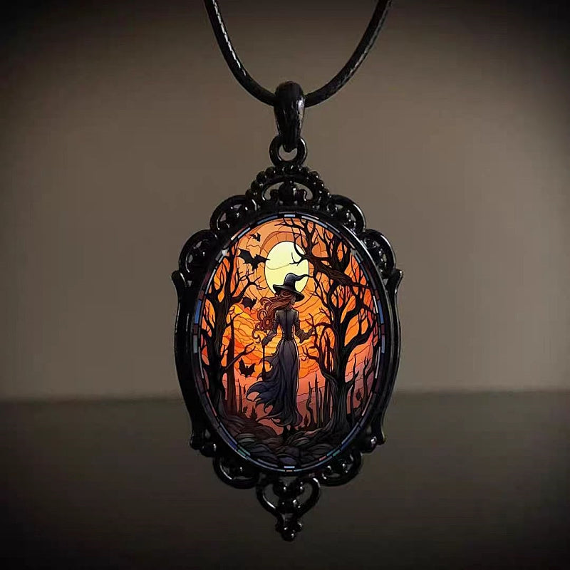 Witch Halloween Pendant Necklaces