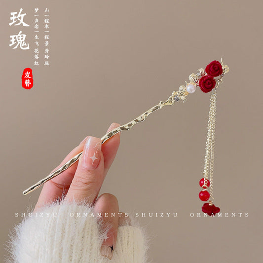 New Chinese-style hairpin, ancient style hairpin, medieval Hanfu, horse-faced skirt, shoulder hairpin, high-end hair accessories, updos hairpin headdress