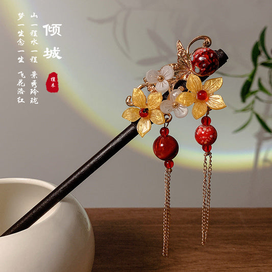 New Chinese-style hairpins, ancient style hairpins, women's Hanfu, horse-faced skirts, hairpins, high-end hair accessories, updos hairpin headdress