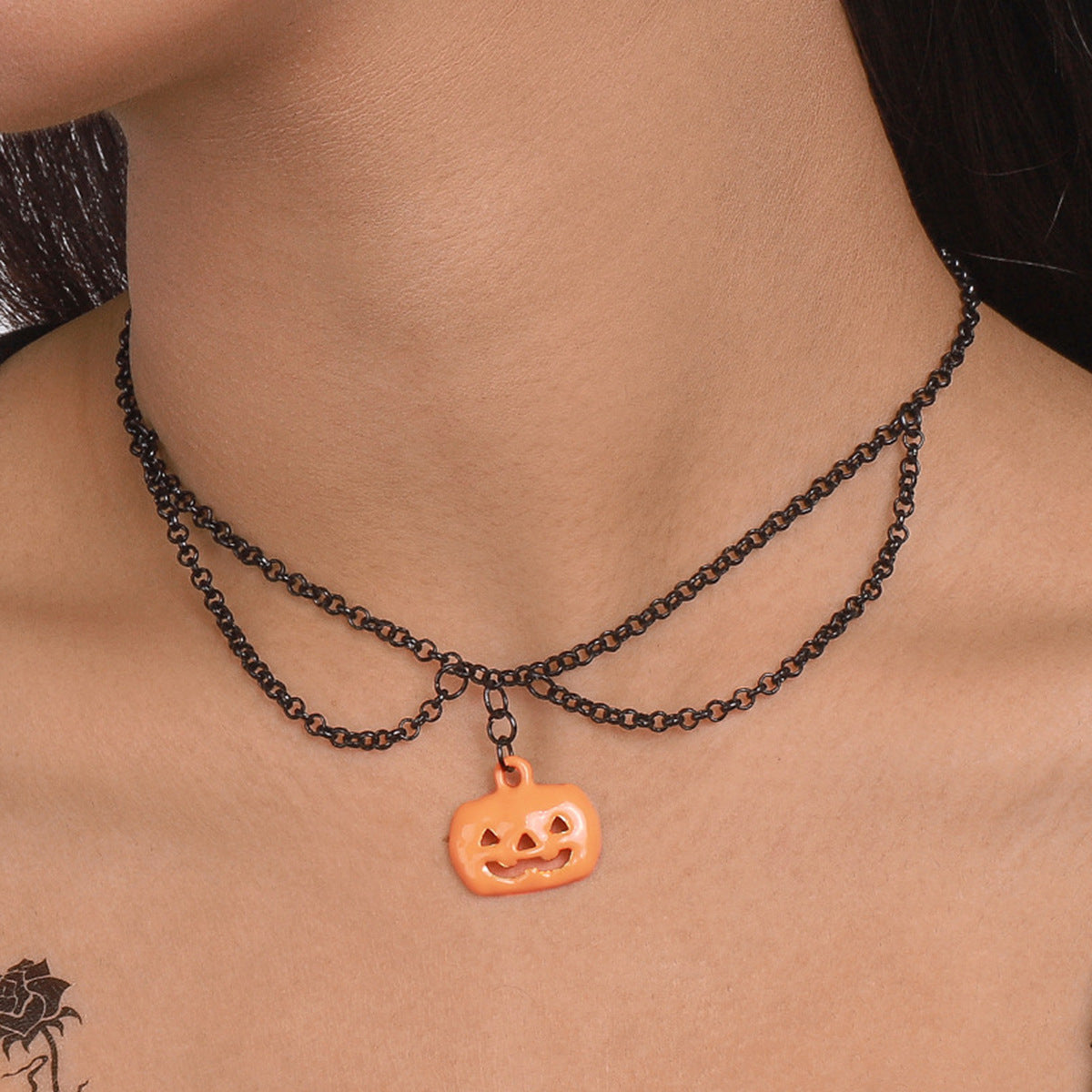 Personalized Necklace Halloween Oil Dripping Pumpkin Exaggerated Necklace Dark Exaggerated Necklace