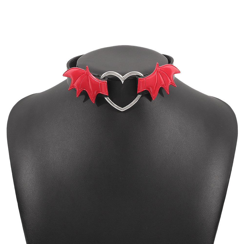 Gothic punk style vampire necklace love wings choker choker necklace