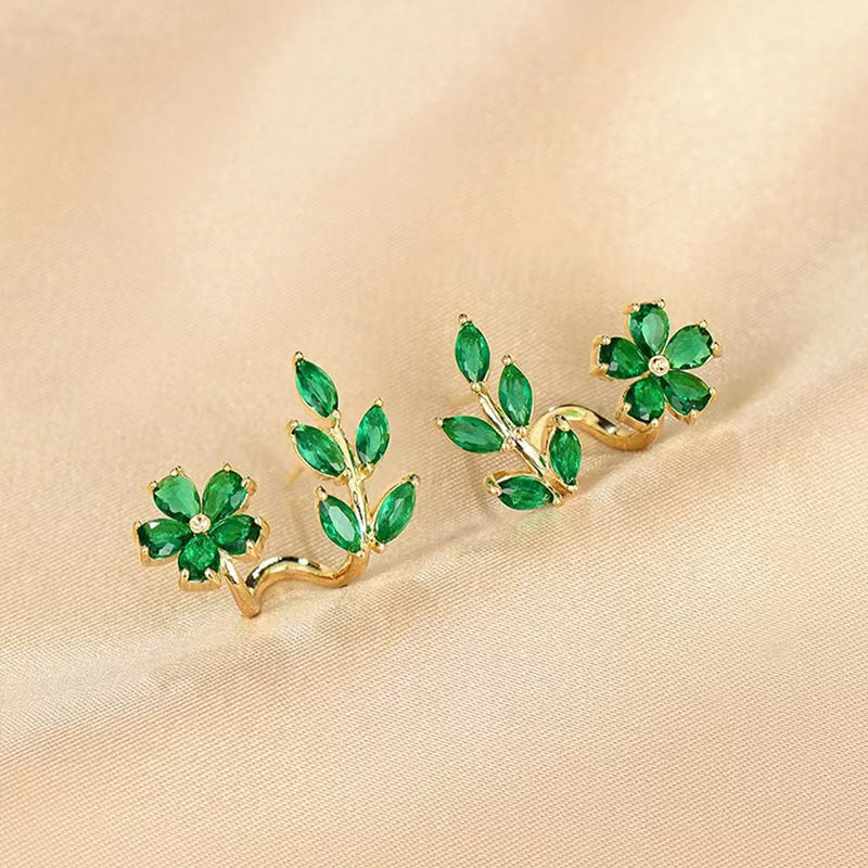 14K Gold-plated Leaf Stud Earrings