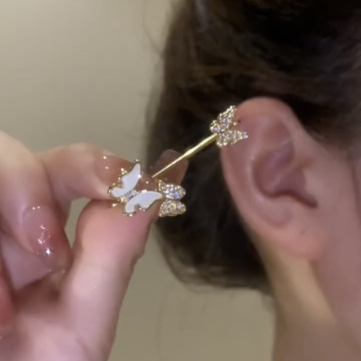 Zircon Butterfly Ear Cuffs(1 Piece)