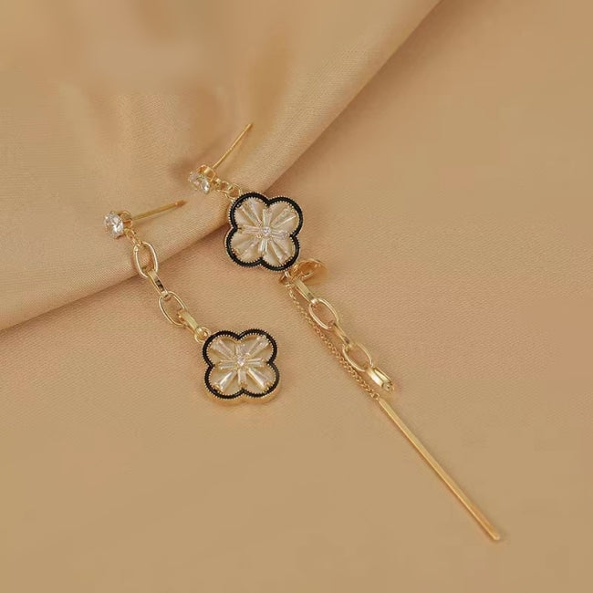 14K Gold-plated Asymmetrical Clover Earrings